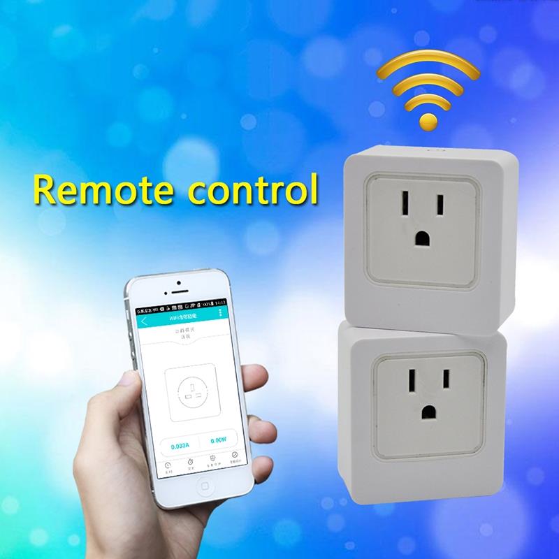WiFi Smart Plug Socket sans fil sortie U.S. Plug tournant marche / arrêt élec...